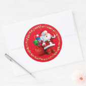 Weihnachtsmann-Sticker Runder Aufkleber (Umschlag)