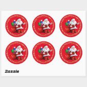 Weihnachtsmann-Sticker Runder Aufkleber (Blatt)