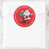 Weihnachtsmann-Sticker Runder Aufkleber (Tasche)