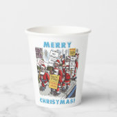 Weihnachtsmann Streik Frohe Weihnachten Papiertass Pappbecher (Vorderseite)
