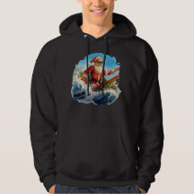 Weihnachtsmann surft zerschmetternde Wellen Hoodie