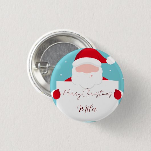 Weihnachtsmann, süße Weihnachten Button (Vorne & Hinten)