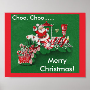 Weihnachtsmann Süßigkeiten Zug Poster