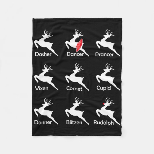 Weihnachtsmann Tänzer Ballerina Tanz Fleecedecke (Vorderseite)