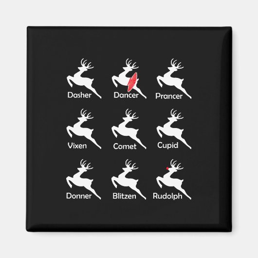 Weihnachtsmann Tänzer Ballerina Tanz Magnet (Vorne)