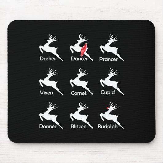 Weihnachtsmann Tänzer Ballerina Tanz Mousepad (Vorne)