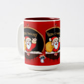 Weihnachtsmann-Tasse Zweifarbige Tasse (Vorderseite Links)