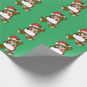 Weihnachtsmann-Teddy-Bär Kunst Geschenkpapier (Ecke)