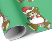 Weihnachtsmann-Teddy-Bär Kunst Geschenkpapier (Rolleneckpunkt)