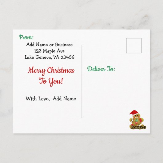 Weihnachtsmann Teig Ornament Rezept Postkarte (Rückseite)