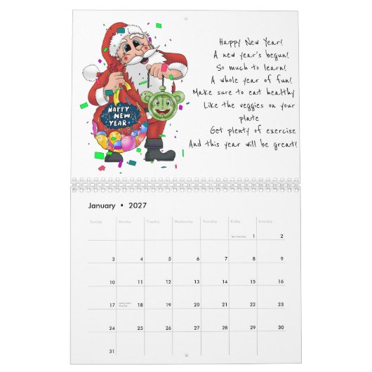 Weihnachtsmann themenorientiert kalender (Jan 2027)