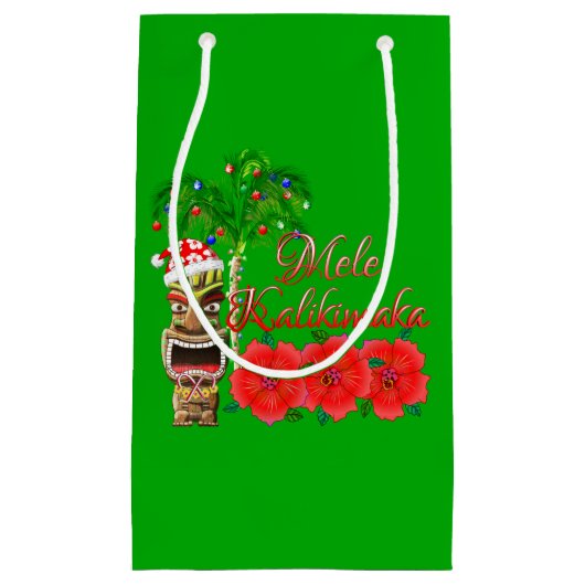 Weihnachtsmann Tiki Mele Kalikimaka Kleine Geschenktüte (Vorderseite)