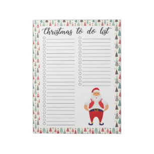 Weihnachtsmann To-Do-Liste Notizblock