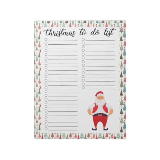 Weihnachtsmann To-Do-Liste Notizblock (Rotiert)