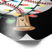 Weihnachtsmann trägt Baseballspieler zu Weihnachte Fotodruck (Ecke)