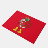 Weihnachtsmann trägt große gelbe Stiefel Fußmatte (Schrägansicht)
