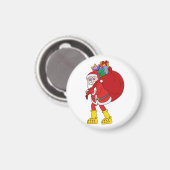 Weihnachtsmann trägt große gelbe Stiefel Magnet (Vorderseite/Rückseite)