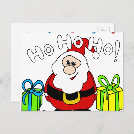 Weihnachtsmann - transparent feiertagspostkarte (Vorne/Hinten)