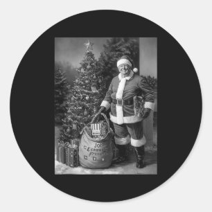 Weihnachtsmann Trump mit einem Sack voller Geschen Runder Aufkleber