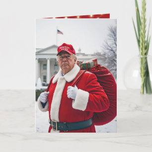 Weihnachtsmann Trump mit rotem Sack Karte
