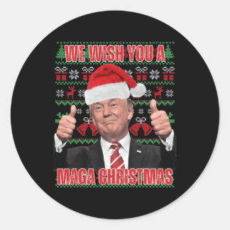 Weihnachtsmann Trump Spaß Funny Trump Weihnachten Runder Aufkleber