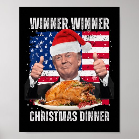 Weihnachtsmann Trump Spaß Funny Trump Xmas Poster (Vorne)