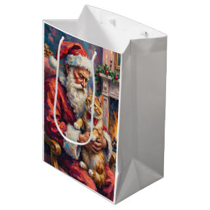 Weihnachtsmann Türkisch Angora Katze Weihnachtskun Mittlere Geschenktüte