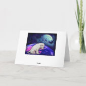 Weihnachtsmann u. die Nordlichter Feiertagskarte (Rückseite)