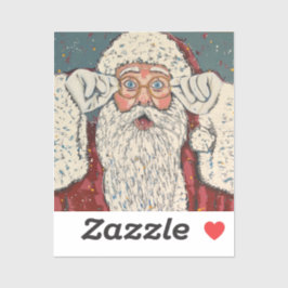 Weihnachtsmann überrascht aufkleber