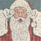 Weihnachtsmann überrascht aufkleber (Vorderseite)