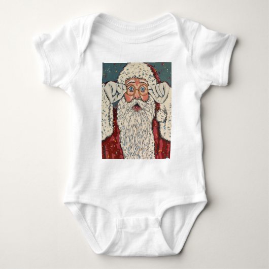 Weihnachtsmann überrascht baby strampler (Vorderseite)