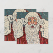 Weihnachtsmann Überrascht Einladung (Vorne/Hinten)