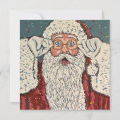 Weihnachtsmann Überrascht Einladung (Rückseite)