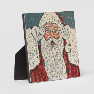 Weihnachtsmann Überrascht Fotoplatte