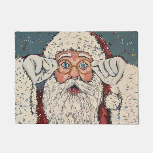 Weihnachtsmann überrascht fußmatte (Vorderseite)