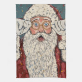 Weihnachtsmann überrascht geschirrtuch (Vertikal)