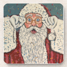 Weihnachtsmann überrascht getränkeuntersetzer