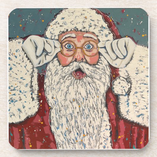 Weihnachtsmann überrascht getränkeuntersetzer (Vorderseite)