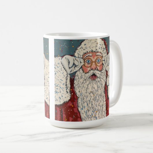 Weihnachtsmann überrascht kaffeetasse (VorderseiteRechts)