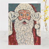 Weihnachtsmann überrascht karte (Gelbe Blume)