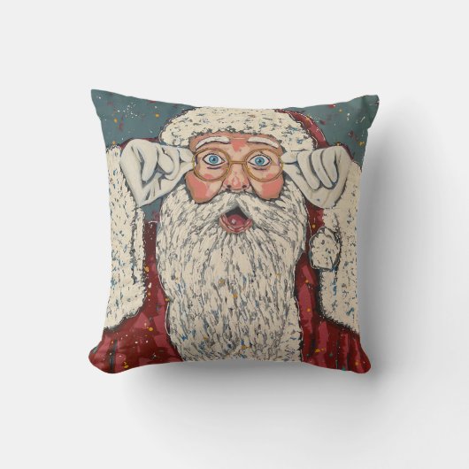 Weihnachtsmann überrascht kissen (Vorderseite)