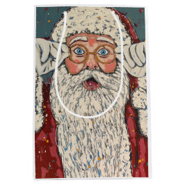 Weihnachtsmann Überrascht Mittlere Geschenktüte