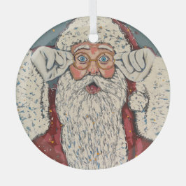 Weihnachtsmann Überrascht Ornament Aus Glas