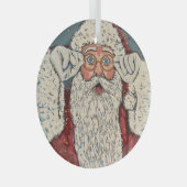 Weihnachtsmann Überrascht Ornament Aus Glas (Vorderseite Rechts)