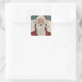 Weihnachtsmann überrascht quadratischer aufkleber (Tasche)