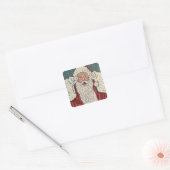 Weihnachtsmann überrascht quadratischer aufkleber (Umschlag)