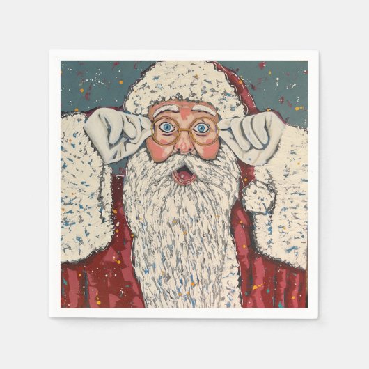 Weihnachtsmann überrascht serviette (Vorderseite)