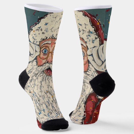 Weihnachtsmann überrascht socken (Gewinkelt)