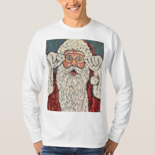 Weihnachtsmann überrascht T-Shirt (Vorderseite)