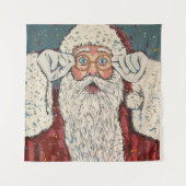 Weihnachtsmann überrascht wandteppich (Vorderseite)